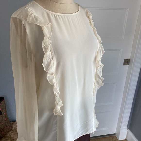 Beautiful Ruffle Detail Silk Blouse - Picture 3 of 10